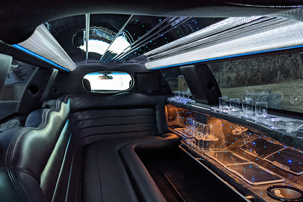 Inside limousine